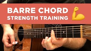 ⭐️ Barre chord strength-training exercise (guitar practice tip) chords