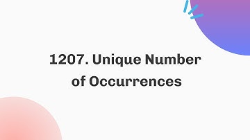1207. Unique Number of Occurrences | January | Java | C++
