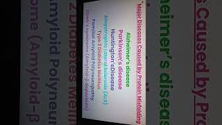 Types of protein misfolding disorders!! #Shorts #ytshorts #biology lover