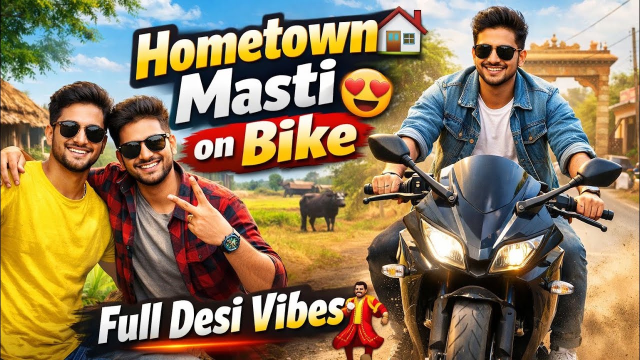 Hometown Masti 🏡 | Bike Ride Full Swag 🏍️😎 #viral #desivlog 