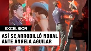Así se arrodilló Christian Nodal ante Ángela Aguilar en su concierto en Monterrey