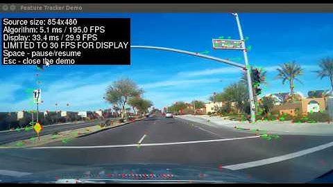 tk1 feature tracker demo - dashcam drive 2