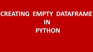 Creating Empty DataFrame