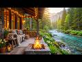 Morning Forest River Cabin Porch Ambience Cozy Campfire Nature Sounds For Study Focus 
