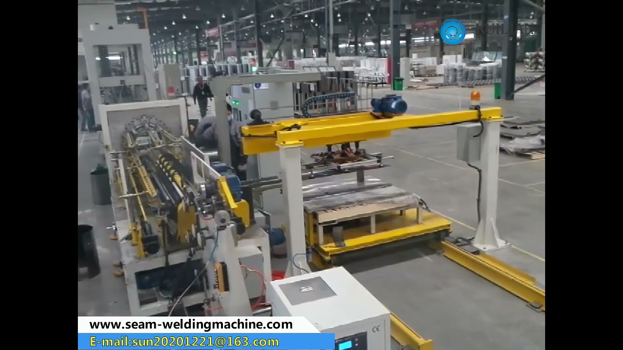 Galvanized Sheet Steel Steel Drums Automatic Seam Welding Machine 100KVA