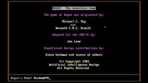 Typical Rogue Dungeons of Doom gameplay