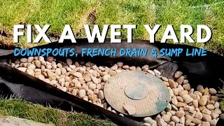 How to Install Buried Downspouts, French Drain & Sump Line [ Full Installation ]