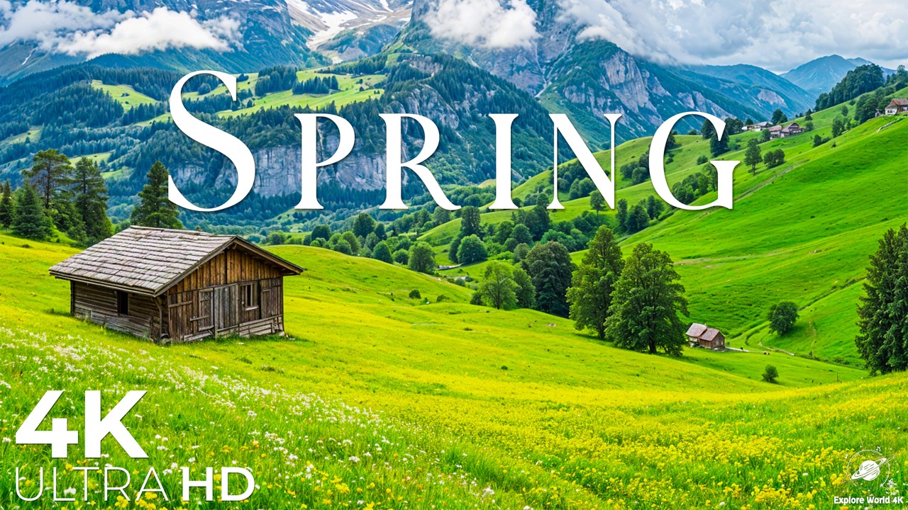 Весенние цветы 4K 🌿 Прекрасные цветы и умиротворяющий пейзаж природы