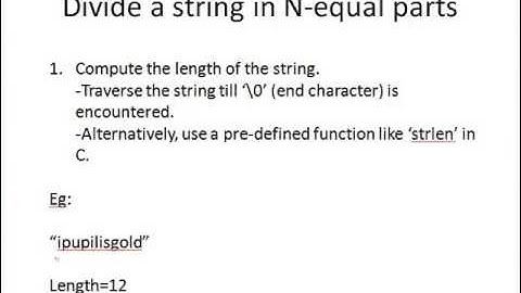 Divide a String in N equal parts