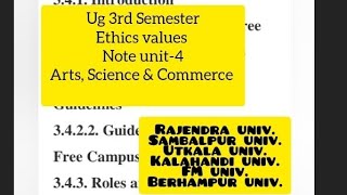 3 3Rd Semester Ethicsvalues Notes Unit-4 Arts, Science Commerce Fr All Univ. Students