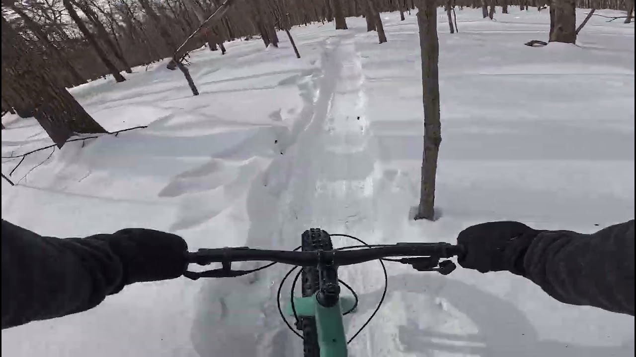 Snow Biking Groomed Trails at Case Mountain