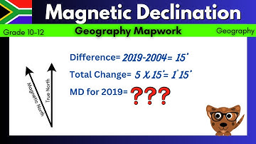 Geography Mapwork: How To Magnetic Declination | Grade 10-12 | Geography G.I.S Calculations.