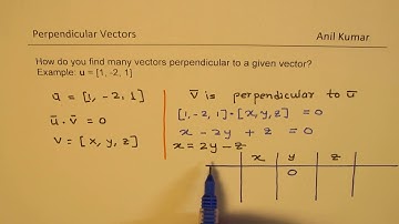 How do you find many Vectors Perpendicular to one or more vectors - EDEXCEL - GCSE