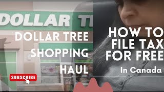 How to file taxes for free in Canada, Dollar tree retail, $1.25 mein sab milta Hai shopping haul
