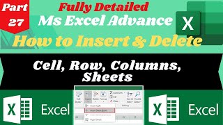 MS-EXCEL-27-Excel Insert and Delete Option Insert or Delete Cell, Row, Column, Sheet Shortcut Key