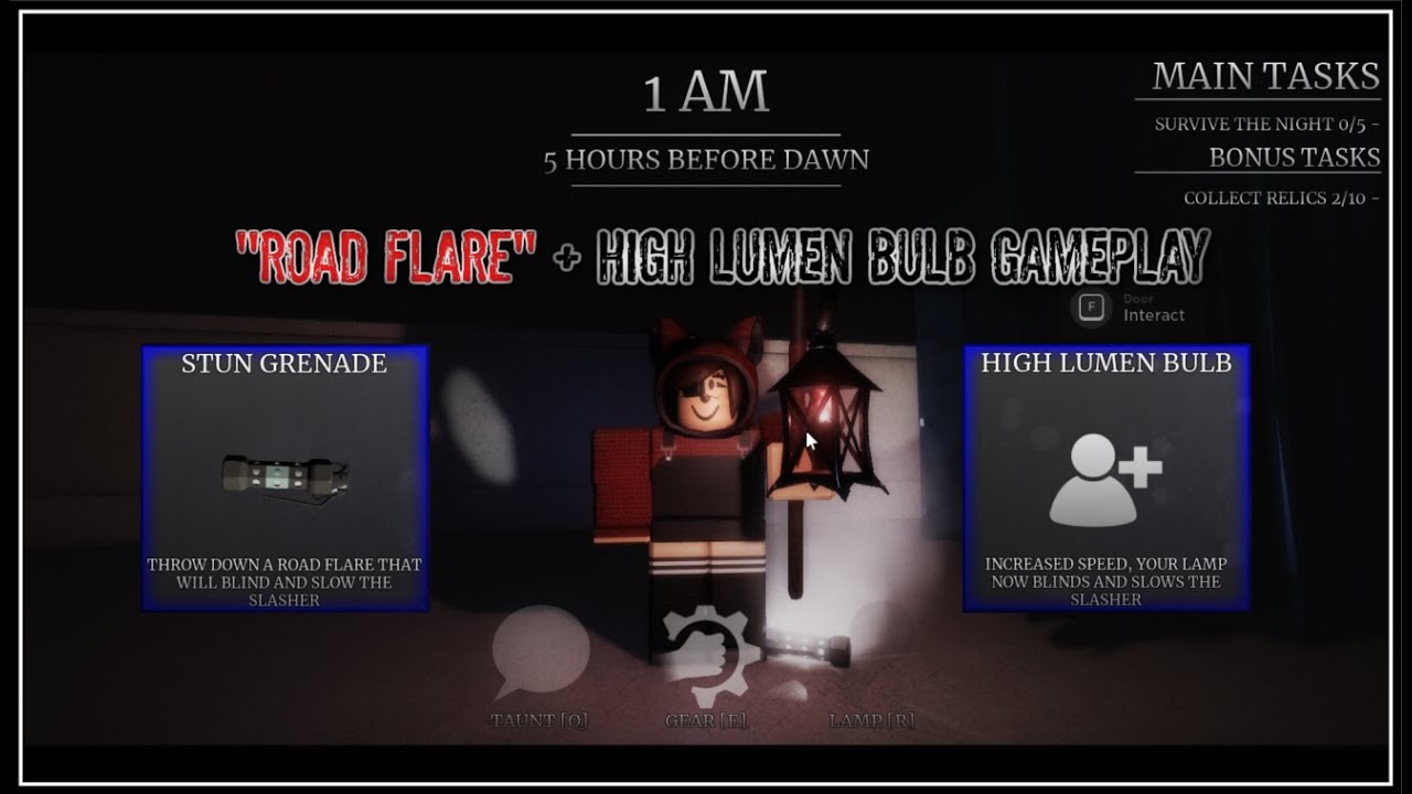ROBLOX Survive the night ''Road flare'' + "'High lumen bulb