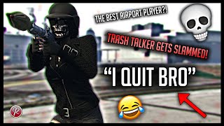 TRASH TALKER Gets Put In His Place At Airport! (HE QUIT?!)
