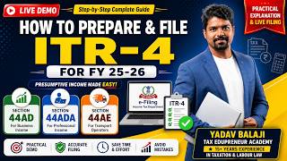 How to file ITR 4 for FY 25-26 (Asst Year 2026-27) | Section 44AD | Section 44ADA - Tamil