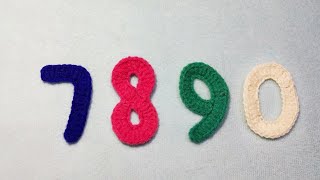 Crochet Numbers 7,8,9,0, / क्रोशिया से बुनये 7,8,9,0 नंबर