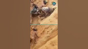 Miners dug out of collapsing mine with bare hands #itvnews #news #drc #rescue