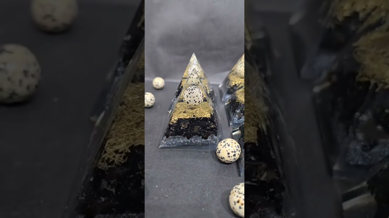 Dalmatian Jasper with Black Tourmaline Orgone Pyramid 