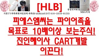 [주식투자]HLB(피에스엠씨는 파이어족을목표로 10배이상 보는주식!/진인혜이사 CART개발이끈다!)