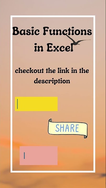 Basic Functions in Excel - YouTube