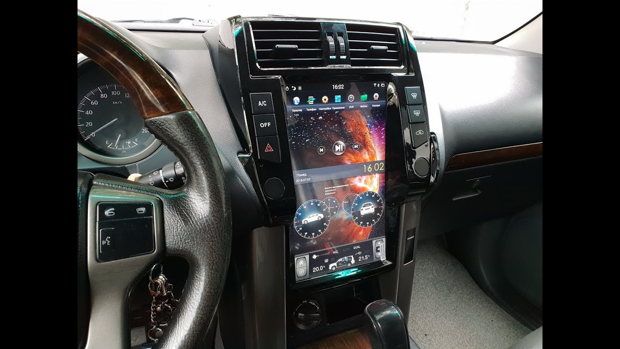 Магнитола для Тойота Прадо 150 в стиле Тесла Экран 13,3" - YouTube