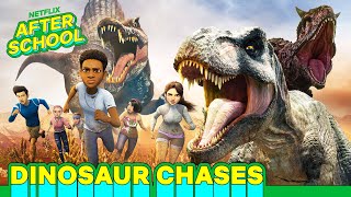 Most DeathDefying Dino Chases  Jurassic World Camp Cretaceous | Netflix After School