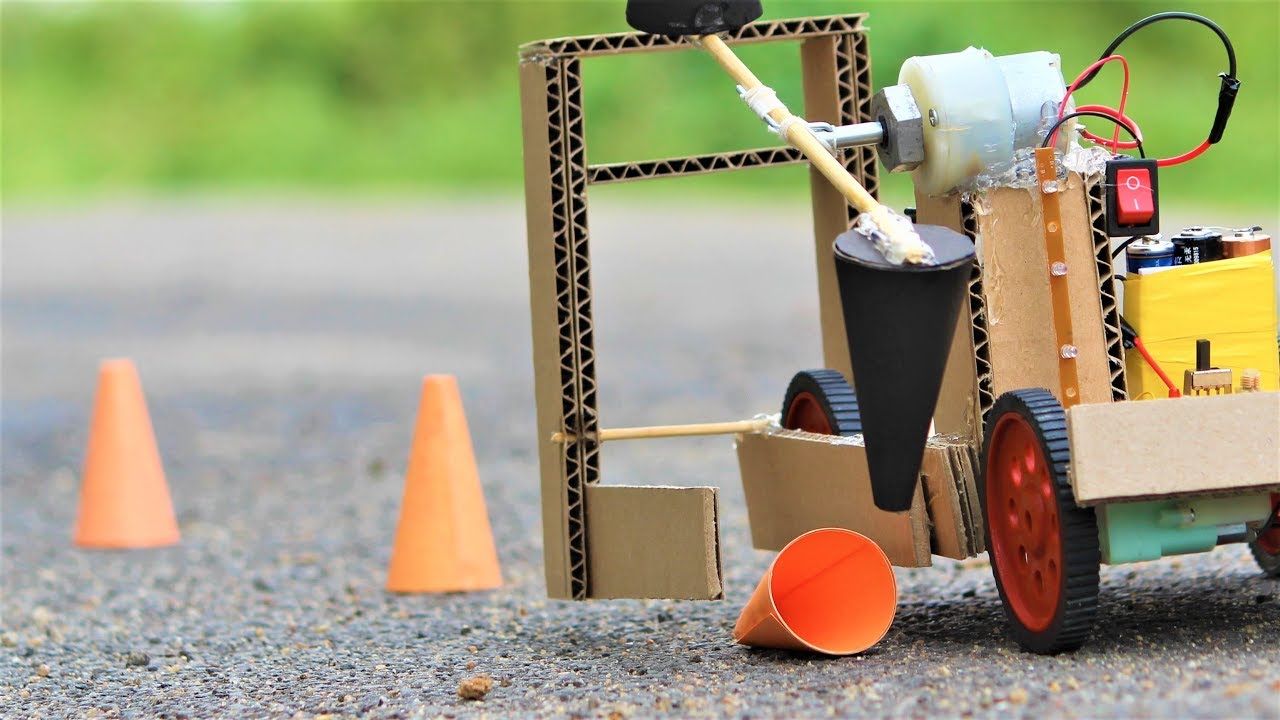 How to make Cardboard Traffic Cone Retriever Truck YouTube