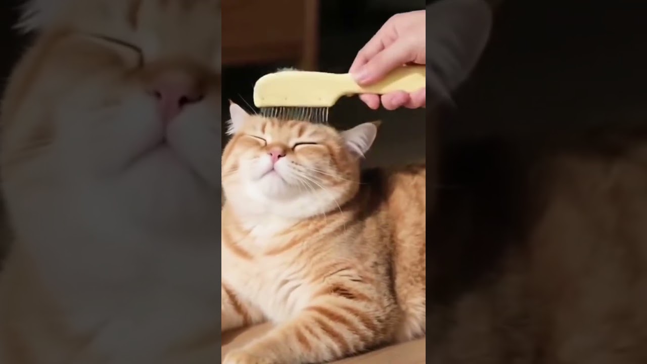 Brown chubby cat relaxing time ❤️ 