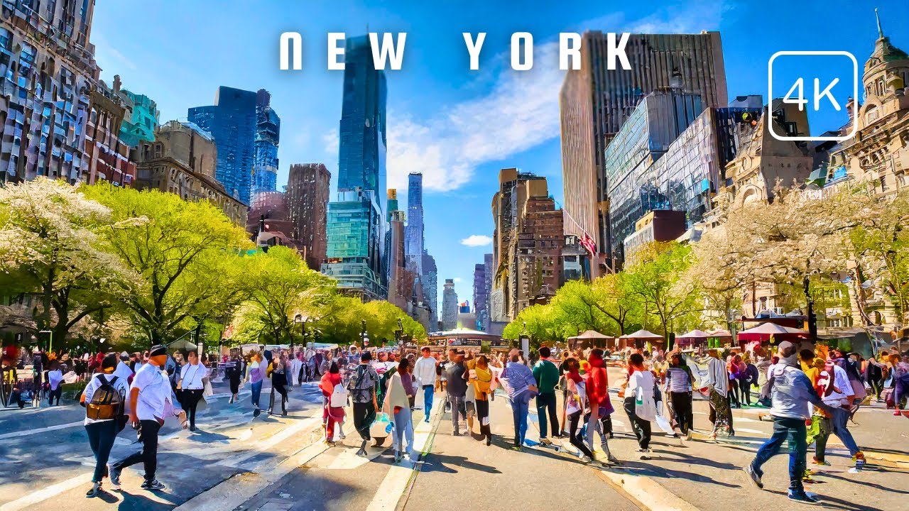 Bright Sunny Day in New York City | Fifth Avenue, Columbus Circle | New ...