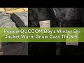 Review QUCOOM Boy's Winter Ski Jacket Warm Snow Coat Thickened Windproof Hooded Coat Waterproof Oute