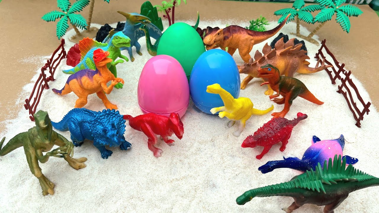 3 Giant Dinosaur Eggs Hatching Jurassic World Therizinosaurus