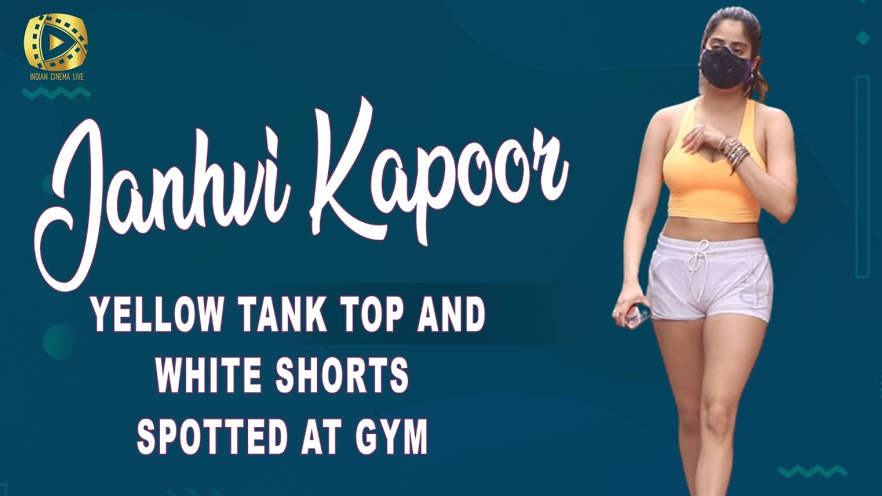 Janhvi Kapoor in Yellow Tank Top and White Shorts Spotted Outside her Gym | IndianCinema Live