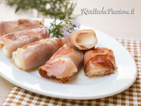 Involtini di speck con mozzarella  alla piastra - Ricette che Passione