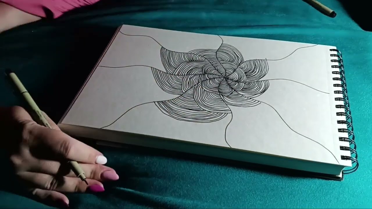 🌀 Relaxing Zentangle Spiral Pattern | Mindful Line Drawing for Beginners