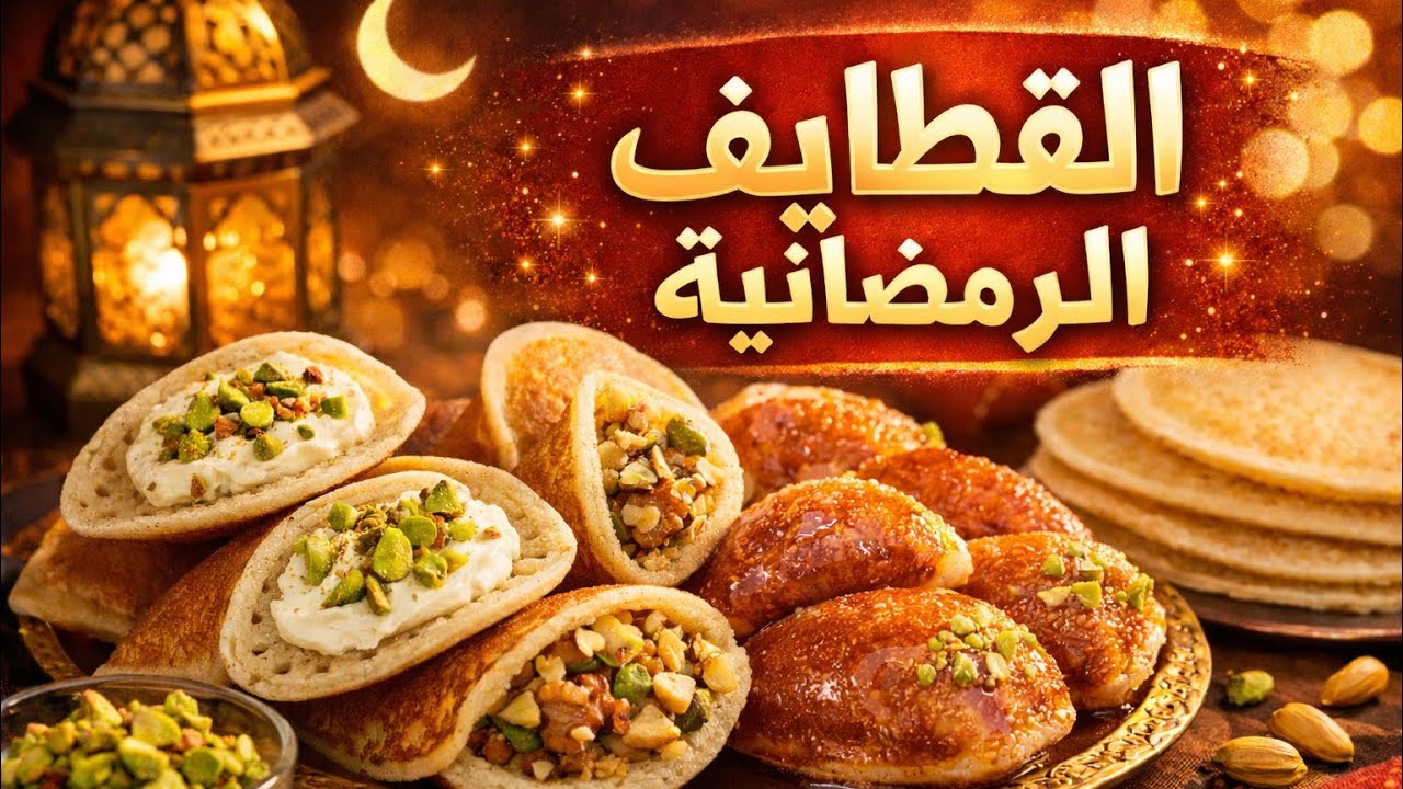 أفضل طريقة لعمل القطايف الرمضانية: مقرمشة، محشوة بالقشطة، ومغطسة بالقطر! 🌙🍽️