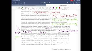 AP Calculus AB Review - Super FRQ Area and Volume