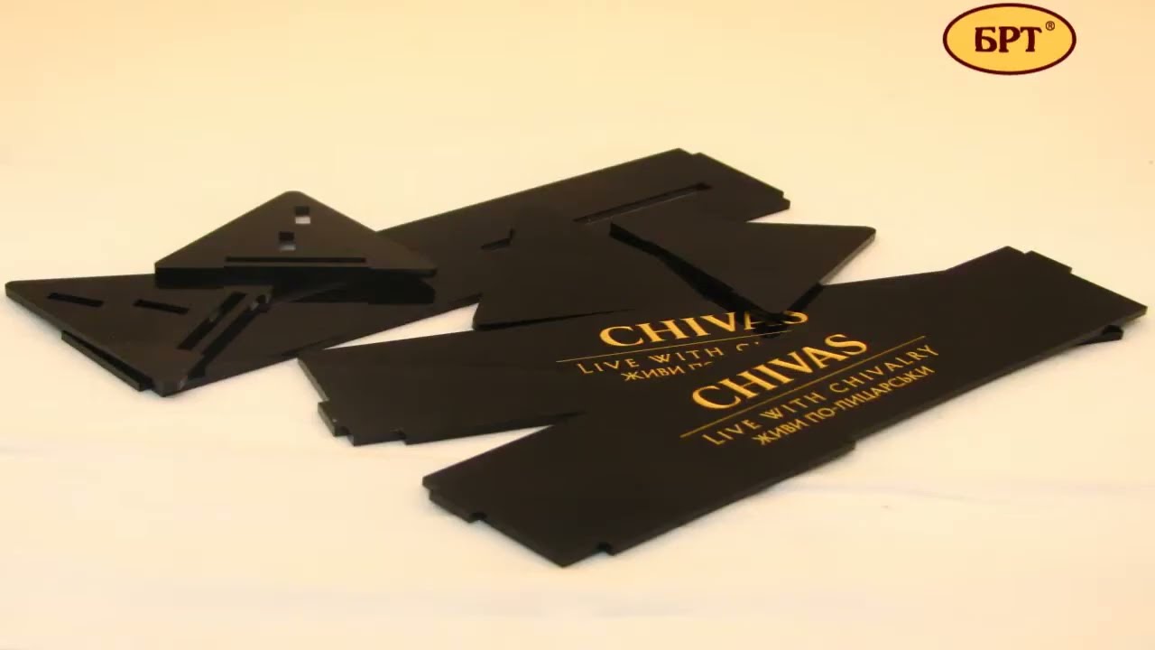 Изготовление подставок для рекламной продукции - YouTube