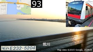 【GPS】From A Train Window Keiyo Line Shin-Urayasu to Shin-Kiba (Japan)