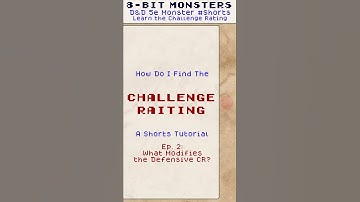 D&D 5e EP 2 What Modifies the Defensive CR | How to Find the Challenge Rating #Shorts