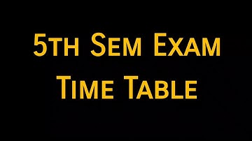 5th Sem Exam Time Table| Calicut University