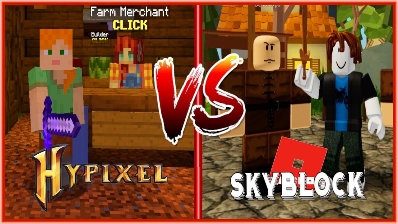 ROBLOX Skyblock VS HYPIXEL Skyblock COMPARISON! YouTube