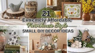 21 EXTREMELY AFFORDABLE FARMHOUSE STYLE SMALL DIY DECOR IDEAS!~Rustic Shelf, Tray, &amp; Table Decor