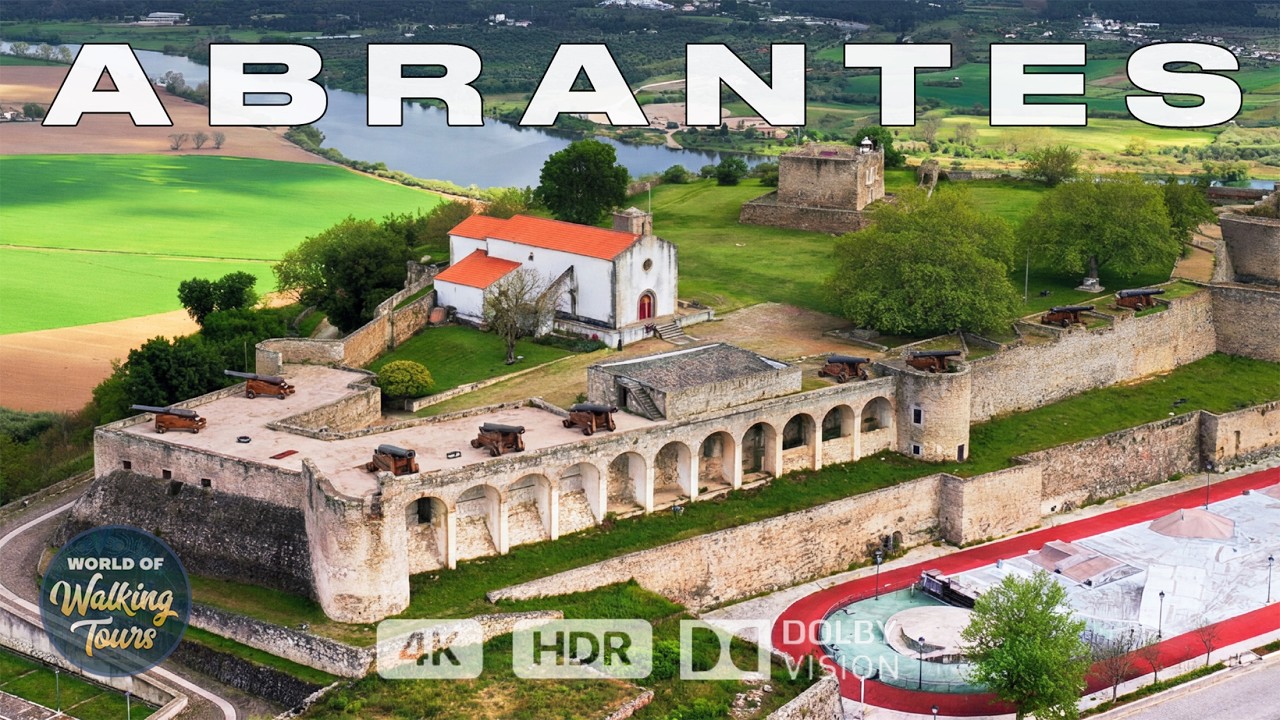Абрантеш, Португалия 🇵🇹 Пешеходная прогулка 4K | Исторический замок и старый центр | Видео 4K