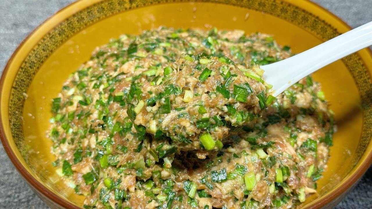 豬肉韭菜餃子餡好吃有訣竅！30年餃子館不外傳秘方，鮮嫩多汁一口爆香#like #food #cooking#美食教程