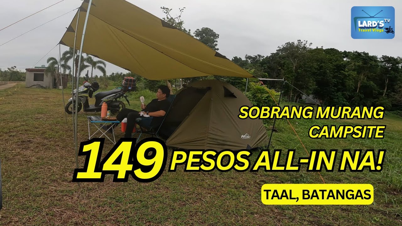Solo Moto Camping at Vine Woods, Taal, Batangas | River Camping (ASMR) (Click 125)