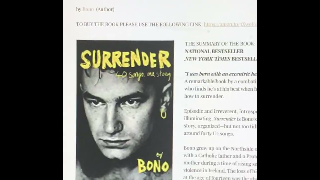 Surrender: 40 Songs, One Story Hardcover – Nov. 1 2022by Bono  (Author)