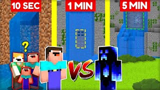 NOOB vs. PRO STAVÍ TAJNÝ VODNÍ DŮM za 10 SEC / 1 MIN / 5 MIN v Minecraftu!